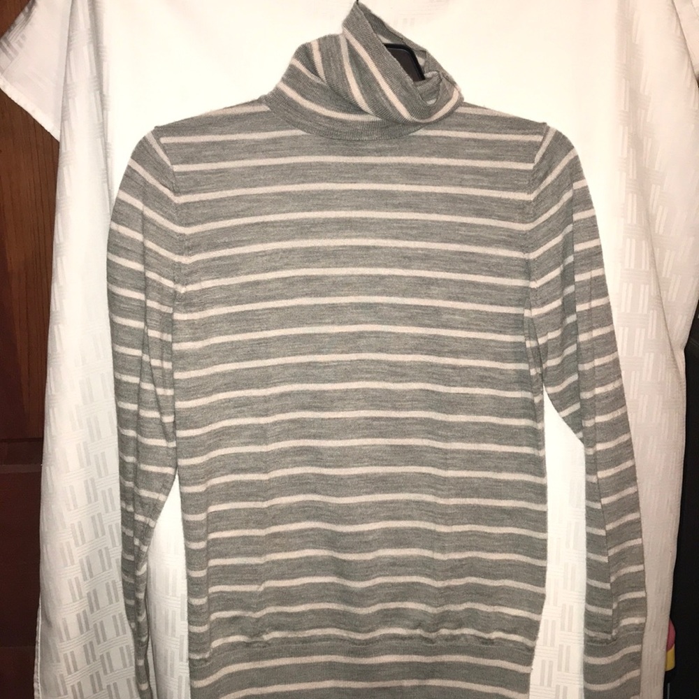 Striped turtleneck sweater